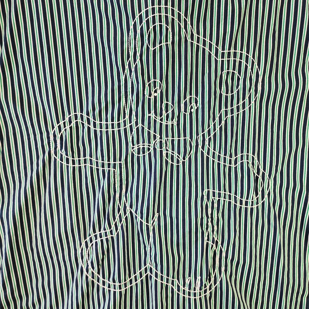 Teddy Fresh Shirt Men's XL Blue Green Striped Button Up Oxford Embroidered - Picture 7 of 11